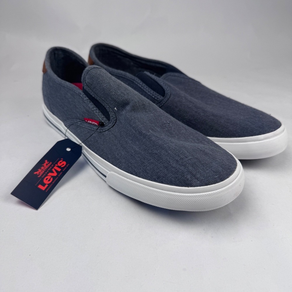 NEW Levis Seaside Denim Men's 10 Navy Slip On Loafers NO BOX